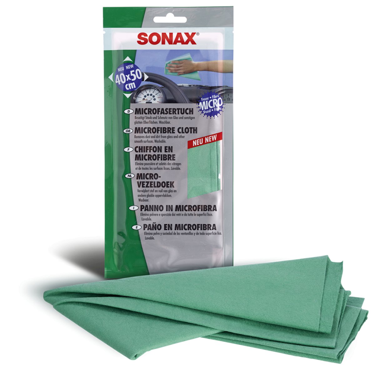 SONAX chiffon en microfibres pour siège cuir textile voiture