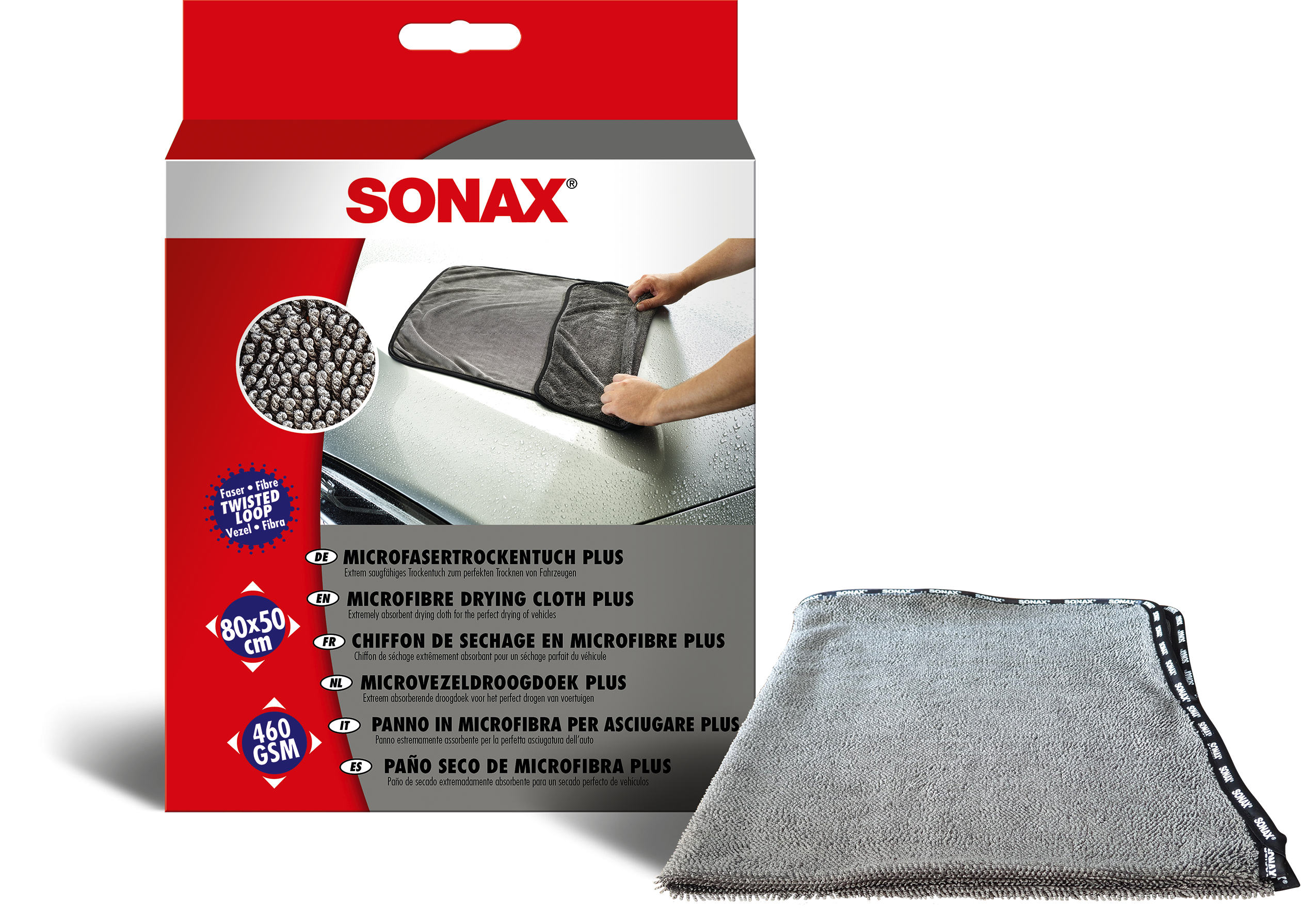SONAX chiffon en microfibres pour siège cuir textile voiture