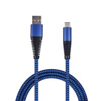 2GO Usb data cable Usb Type-c -> Usb, Nylon Blue, 100cm