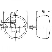 HELLA Achterlicht 3 Functies, Ø140mm