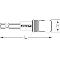 KS-TOOLS 1/4" (6.3mm) Magnetic Quick Change Bit Holder With Hinge