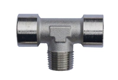 DELTACH Perslucht T-stuk 2 X 3/8" (10mm) Binnendraad En 1 X 3/8" (10mm) Buitendraad