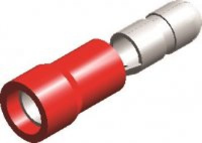 Kabelschoen Rood Man Rond 4,0mm (5st)