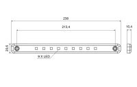 AEB Markeerverlichting Led Oranje, 12/24v, 238x20,6x10,4mm