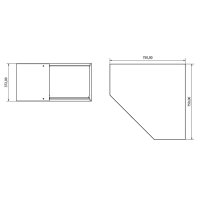 TOOLBOX4YOU Expert Bovenkast/wandkast In Hoekvorm Met 1 Deur, 750x750x372mm | Bg75wc