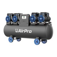 AIRPRO Compressor Olievrij, Low Noise,  4x2pk,  120 Liter, 400v | Cp56p4t120