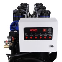 AIRPRO Compressor Olievrij, Low Noise,  6x2pk,  280 Liter, 400v | Cp90p6t280