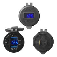 PROPLUS Usb-inbouwdoos Met Voltmeter 3in1, 2x Usb-type A, 1x Usb-type C