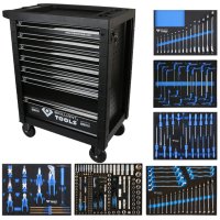 BRILLIANT TOOLS Tool Cart With 7 Drawers, 6 Drawers Filled In Foam Module, 473-Piece