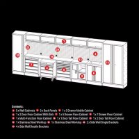 BUNKER Modulaire Opbergcombinatie Met Gootsteen En Hardhouten Werkblad, 25dlg | 04389