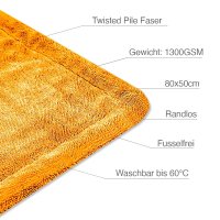 LIQUID ELEMENTS Premium Drying Towel, Black Hole Xl Orange, 1300gsm, 80x50cm