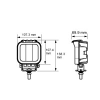 LUCIDITY 22859n Led Werklamp, Wide Flood, 4600lm, 9-32v, Alu, 107x107x70mm