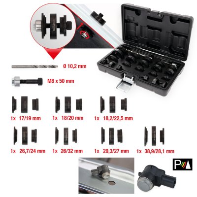 KS-TOOLS Parkeersensoren Uitsnijset/ponsset, 23-dlg | 140.2650