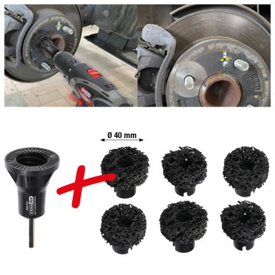 KS-TOOLS 100.5085 - Wieldraadeind Reinigingsset Met Stift Voor Boormachine, Ø 40mm, 7-dlg