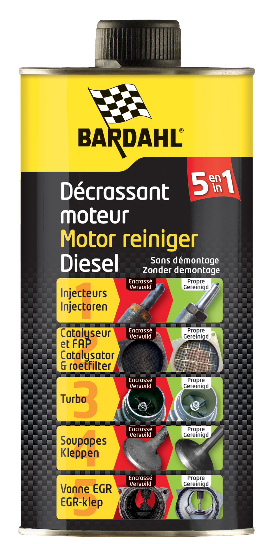 Kaufe BARDAHL 5-in-1-Dieselmotoren-Reiniger-Paket Entfernt Schmutz ohne  Demontage : der Turbo, das AGR-Ventil, der Partikelfilter, die  Einspritzdüsen
