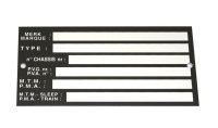 Immatriculation plate/chassis plate, 110x53mm