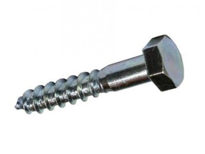 WOOD SCREW ELECTROLITIC ZINC PLATED M12X140 (50PCS)