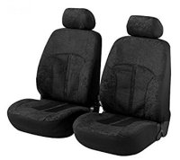WALSER Car Seat Covers Front, Velvet Black With Zipper
